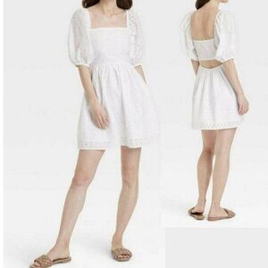 White Eyelet cotton Dress
